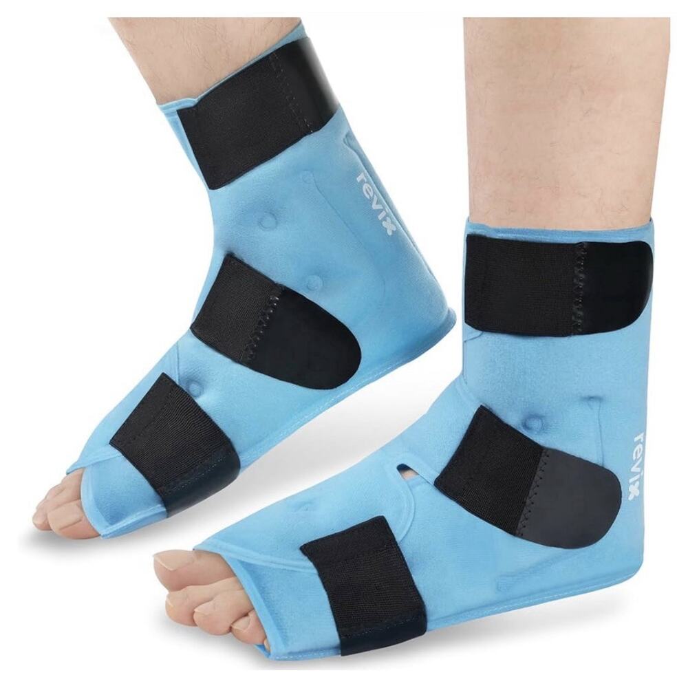 REVIX Large Ankle & Foot Gel Wrap Ice Pack Reusable Freezable 2 Pack REX127
